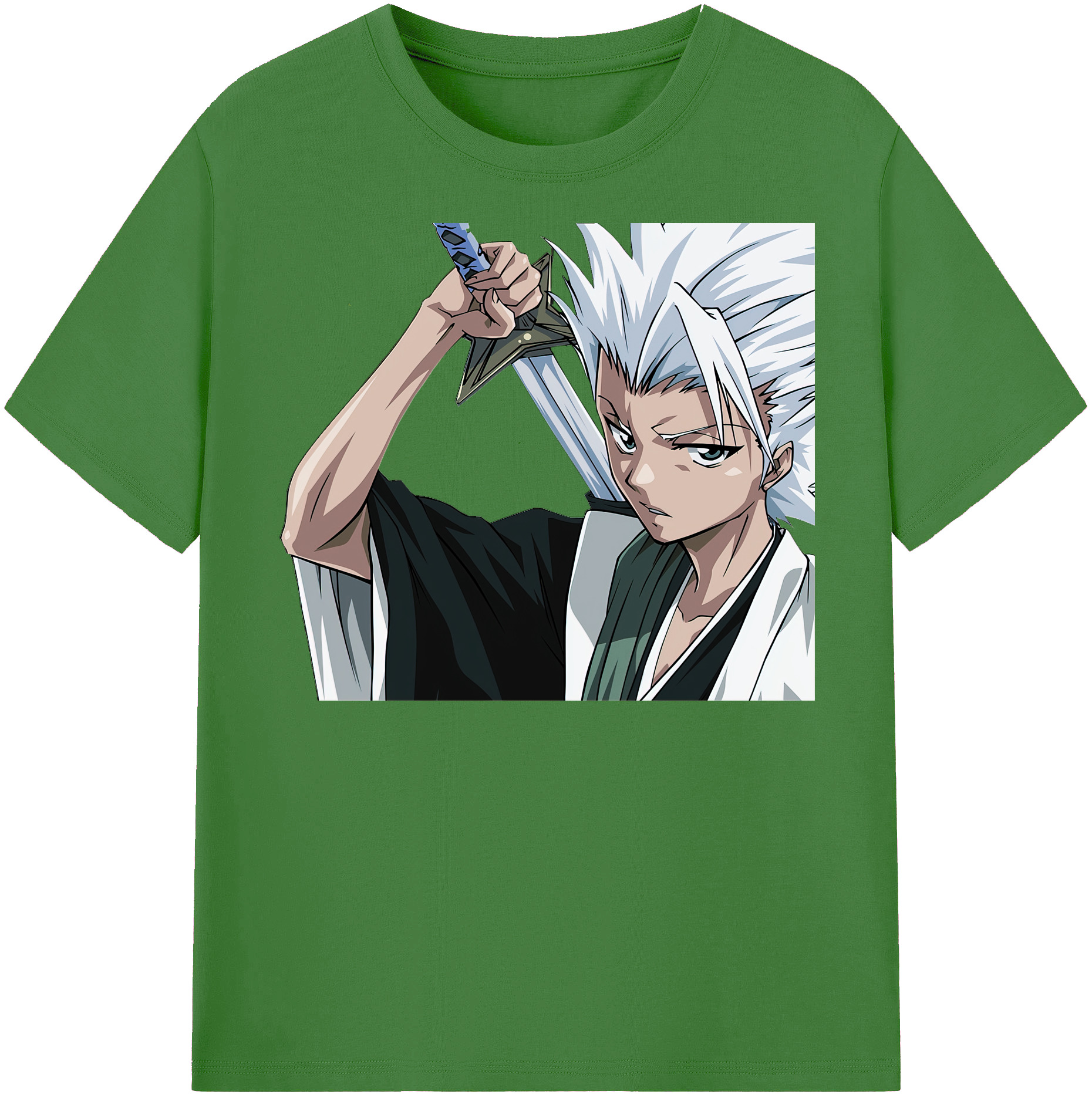 （画像用） ブリーチ 日番谷冬獅郎（ひつがや とうしろう） BLEACH Hitsugaya Toushirou レディースカジュアルプリントTシャツ（綿100％）